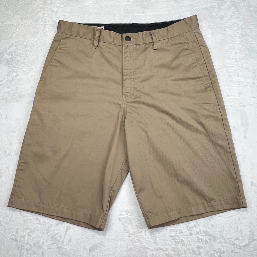Volcom Chino Shorts Mens Size 33 Khaki Tan Casual Skateboarding Golf